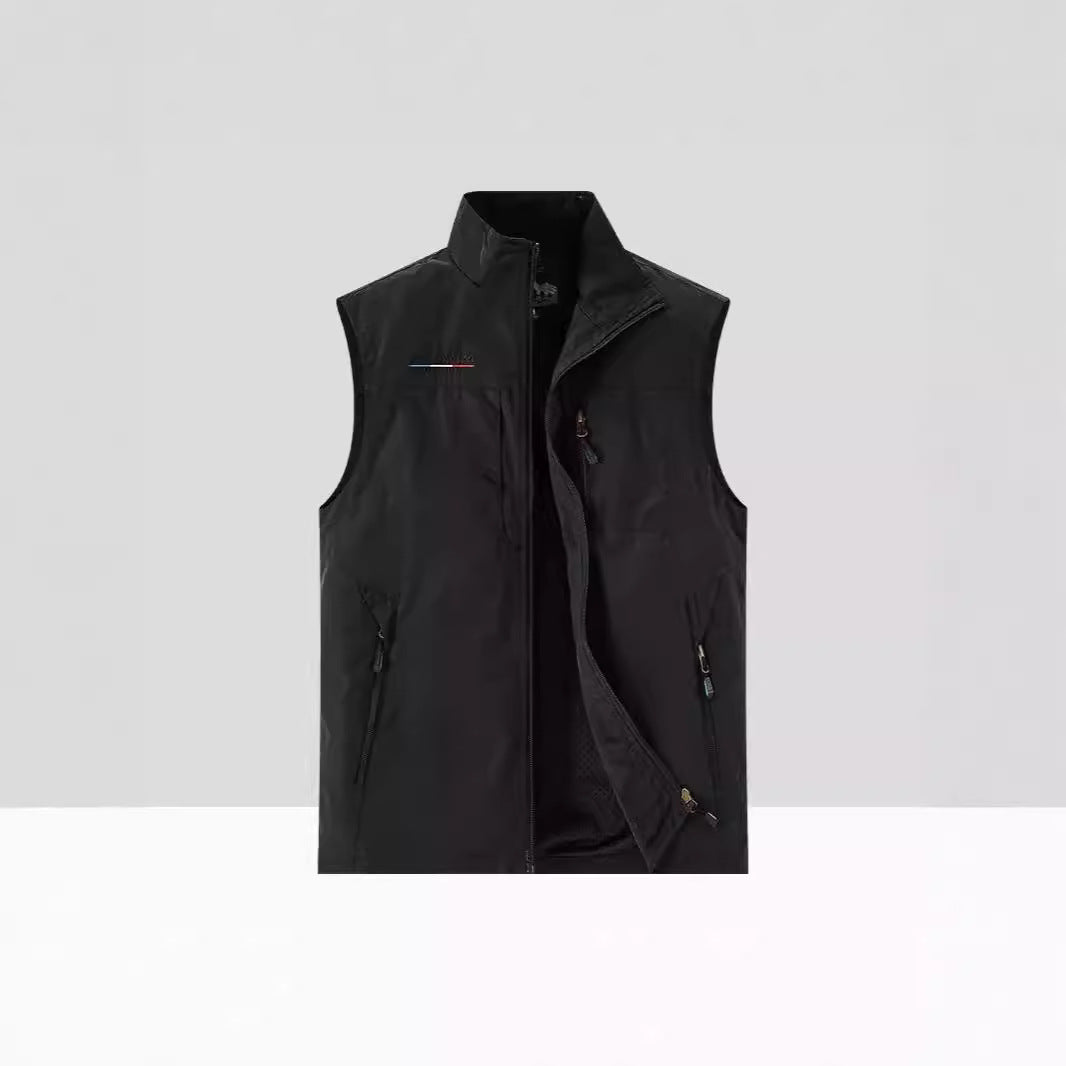 Men's Lightweight Multifunctional Outdoor Utility Vest with Mesh Lining and Multiple Zipper Pockets Mune Fashion