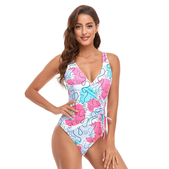 Women's Sporty One-Piece Swimsuit with Modern Wrap Design Mune Fashion
