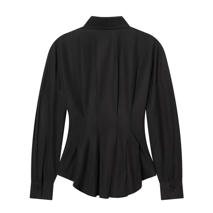 Women Tailored Blouse with Peplum and Princess Seams Mune Fashion