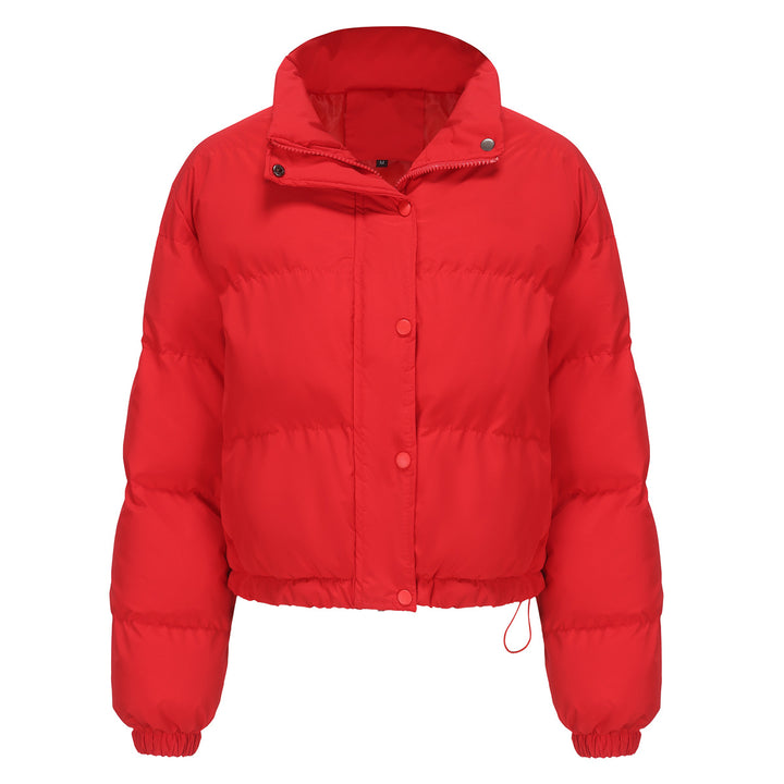 Women's short quilted winter jacket with stand-up collar and drawstring Mune Fashion