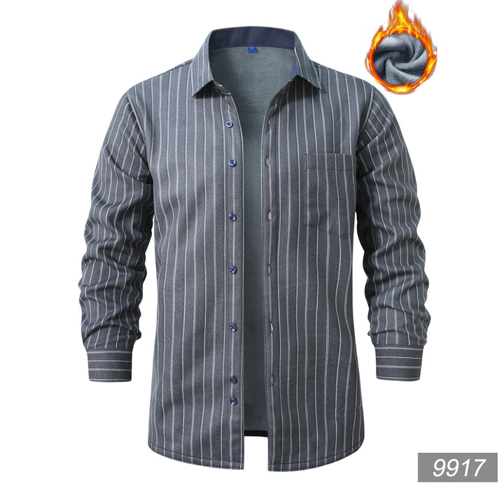 Men's checked flannel shirt with warming fleece lining and patch chest pocket Mune Fashion