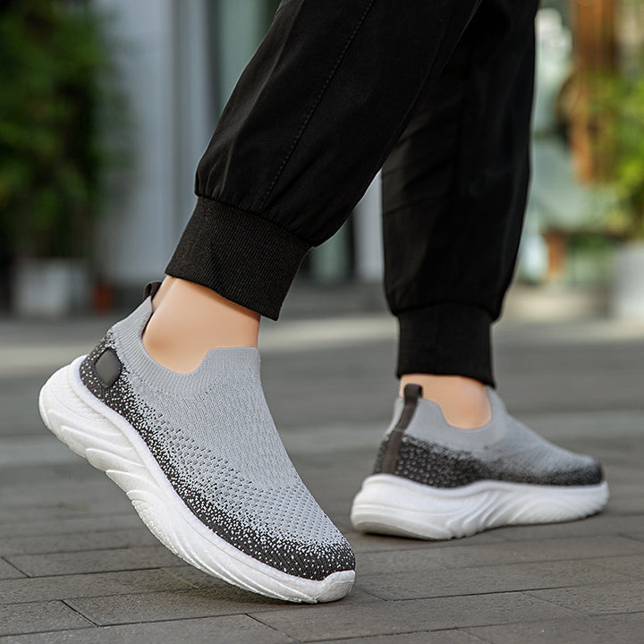 Women’s elastic knitted casual slip-on moccasin-style shoe with sock-like entry and padded wave comfort sole Mune Fashion