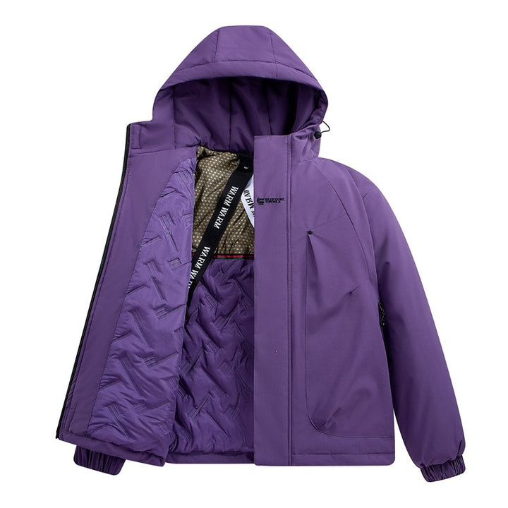 Men's Insulated Padded Hooded Jacket with Thermal Insulation, Two-Way Zipper & Drawstring Hem Mune Fashion