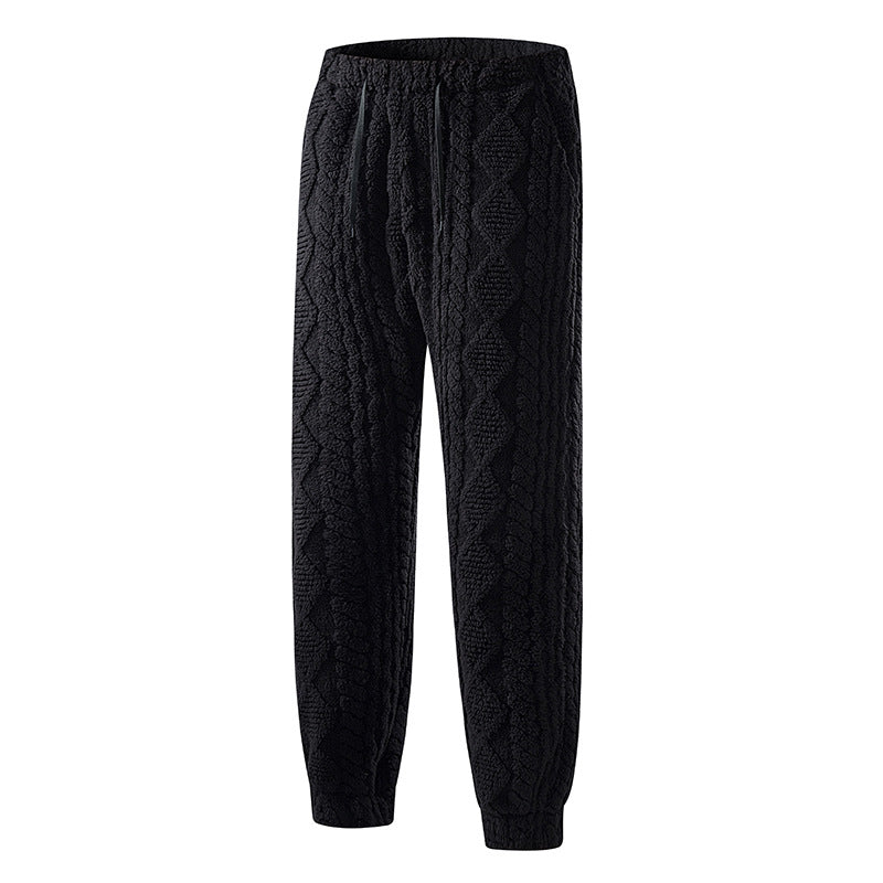 Damen Strukturierte Strick-Jogginghose mit Zopfmuster und elastischem Bund Mune Fashion
