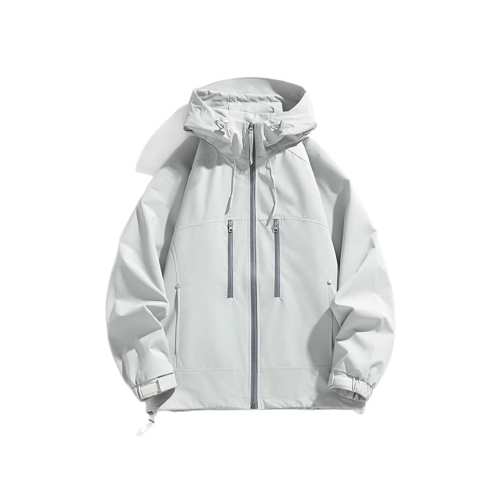 Unisex lightweight windproof softshell hoodie with welded seams, extended back panel and adjustable hem Mune Fashion