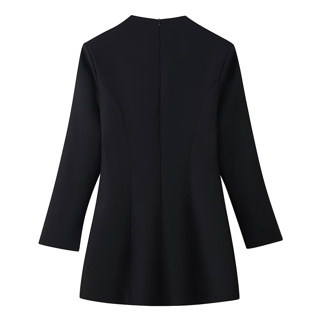 Women’s Longline Tunic with Central Keyhole and Decorative Buttons Mune Fashion