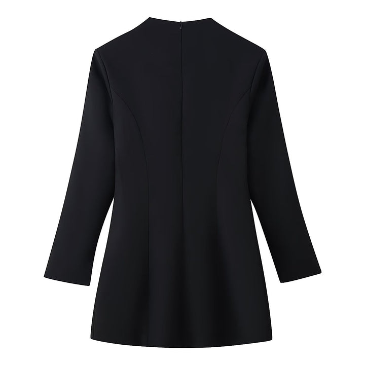 Women’s Longline Tunic with Central Keyhole and Decorative Buttons Mune Fashion