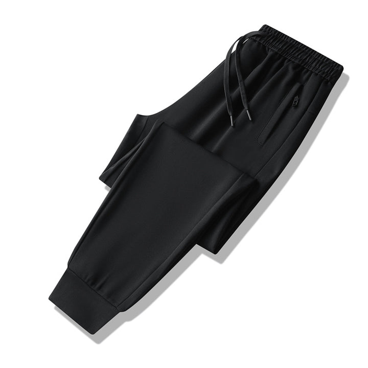 Men's Breathable Tech Jogging Pants with Elastic Waistband, Drawstring & Slim Tapered Silhouette Mune Fashion