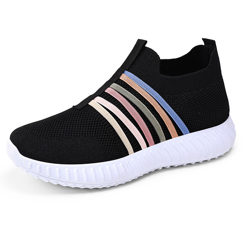 Women Lightweight and Breathable Slip-On Sneakers with Elastic Insert Mune Fashion
