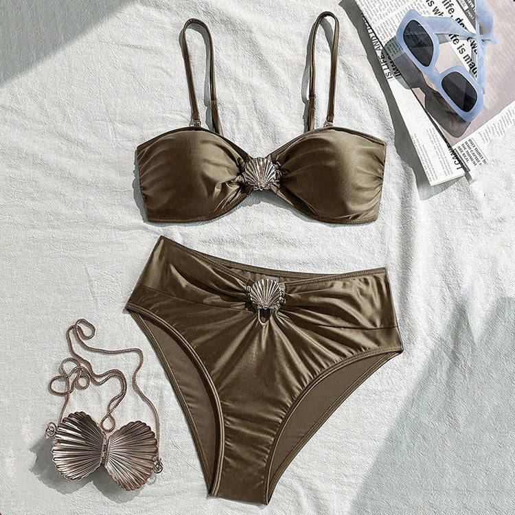 Women Elegant Bikini Set with Fashionable Shell Design Mune Fashion