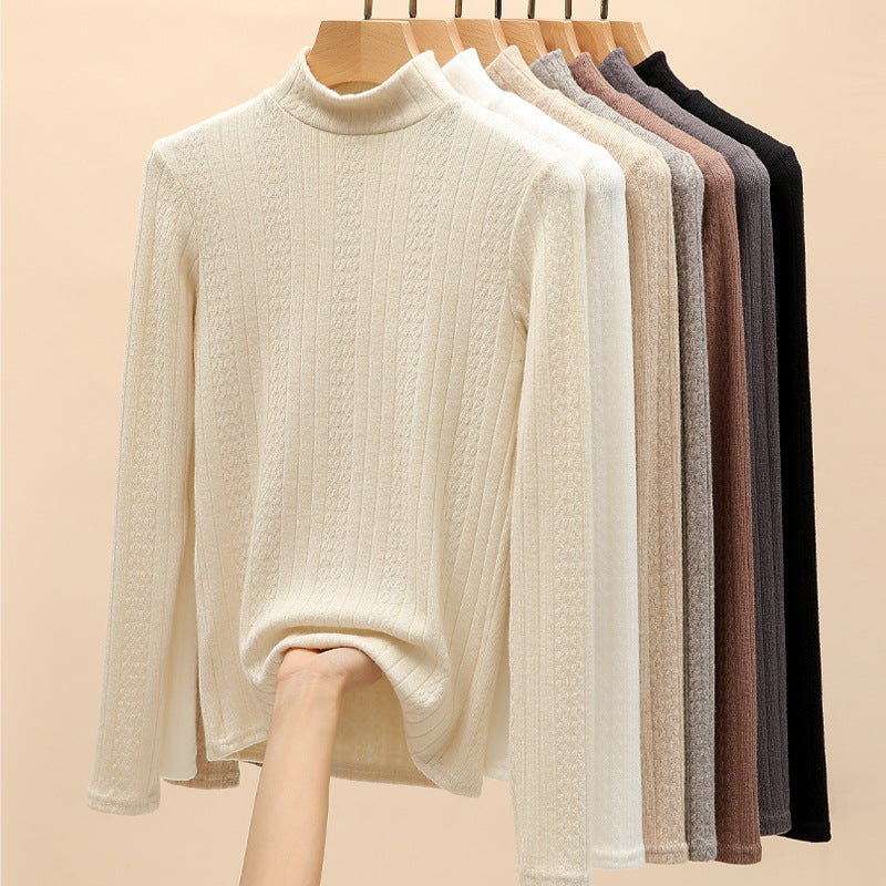 Ladies Elegant Long Sleeve Ribbed Top Mune Fashion