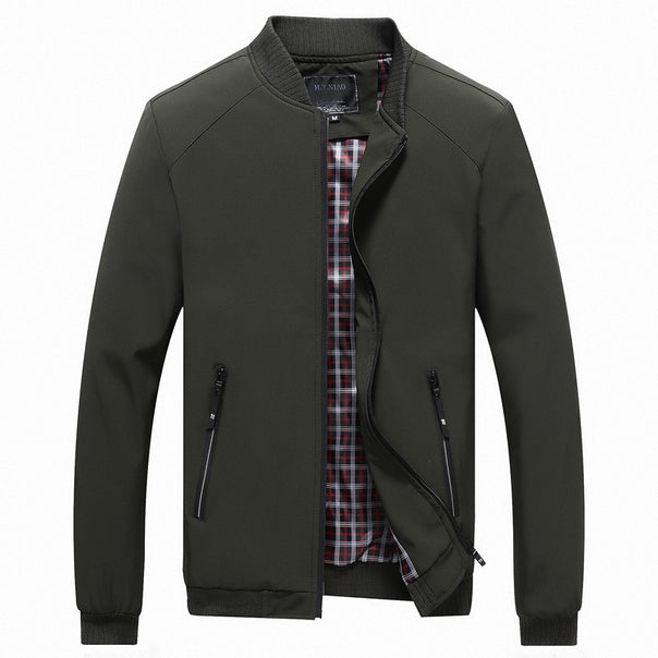 Men's bomber jacket with checked lining, windproof shell and zippered pockets Mune Fashion