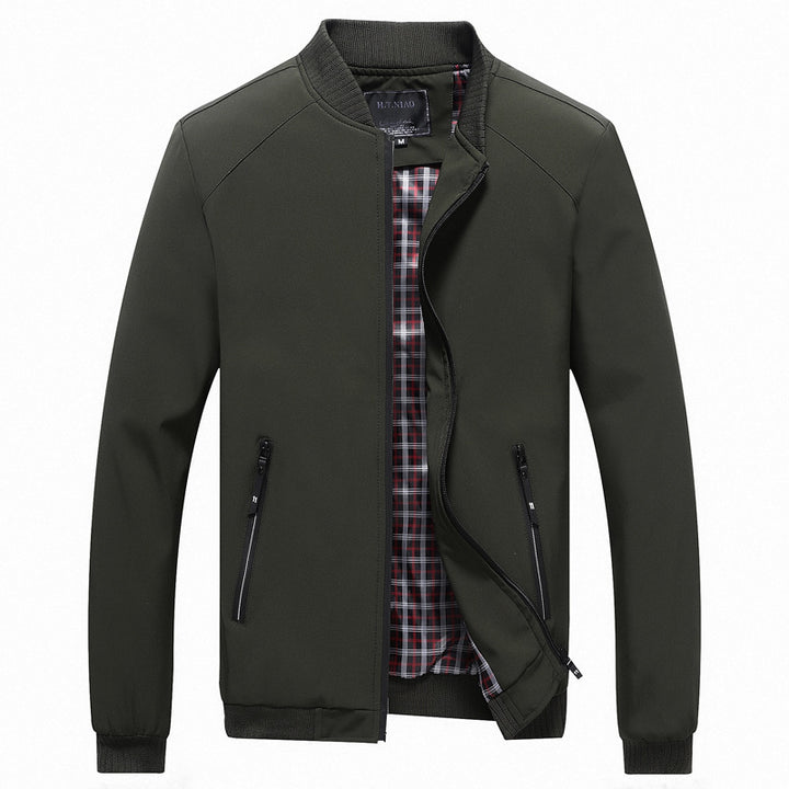 Men's bomber jacket with checked lining, windproof shell and zippered pockets Mune Fashion