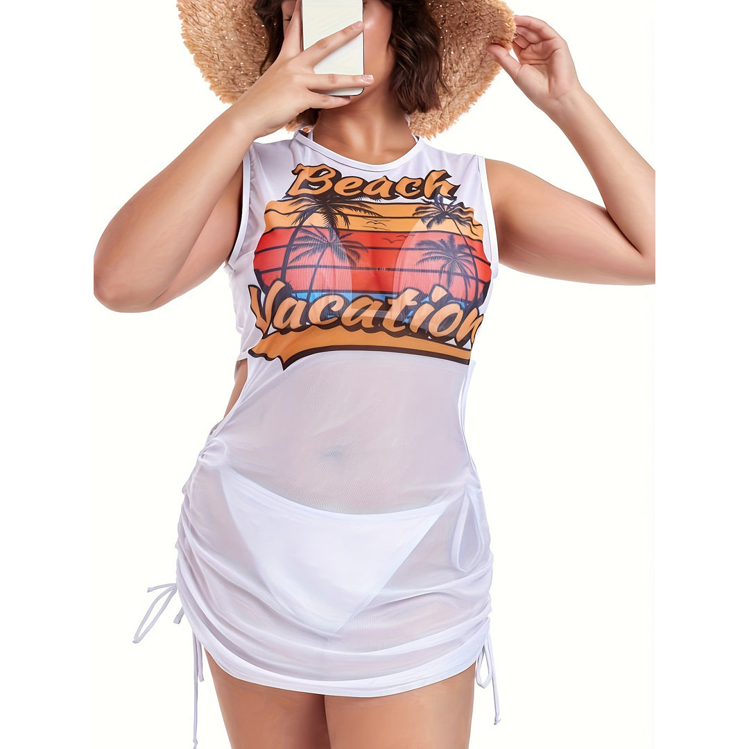 Women's beachwear with side gathering and stylish print Mune Fashion