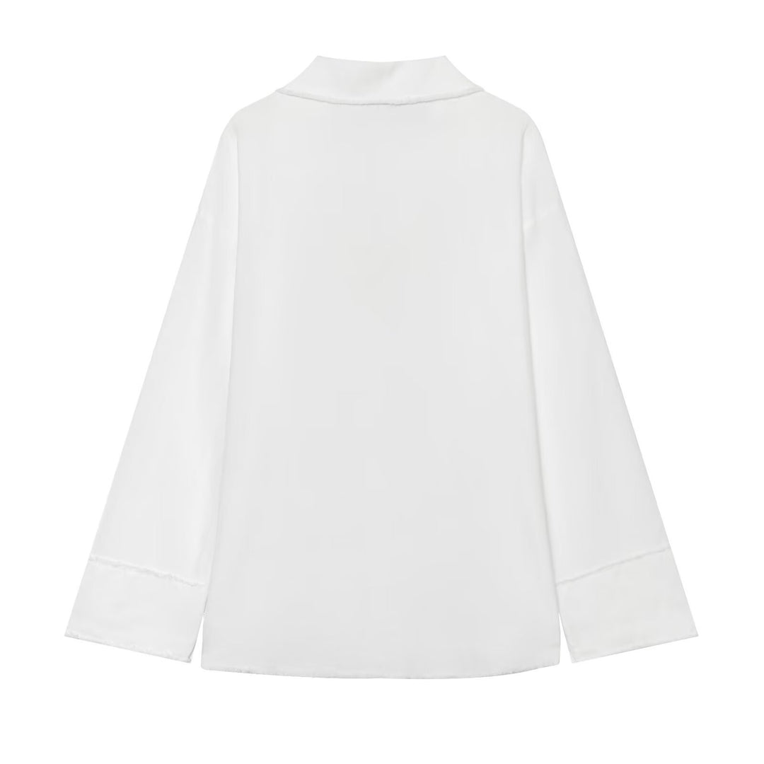 Women Two-Piece Loungewear Set with Loose Shirt and Flowing Marlene Trousers Mune Fashion