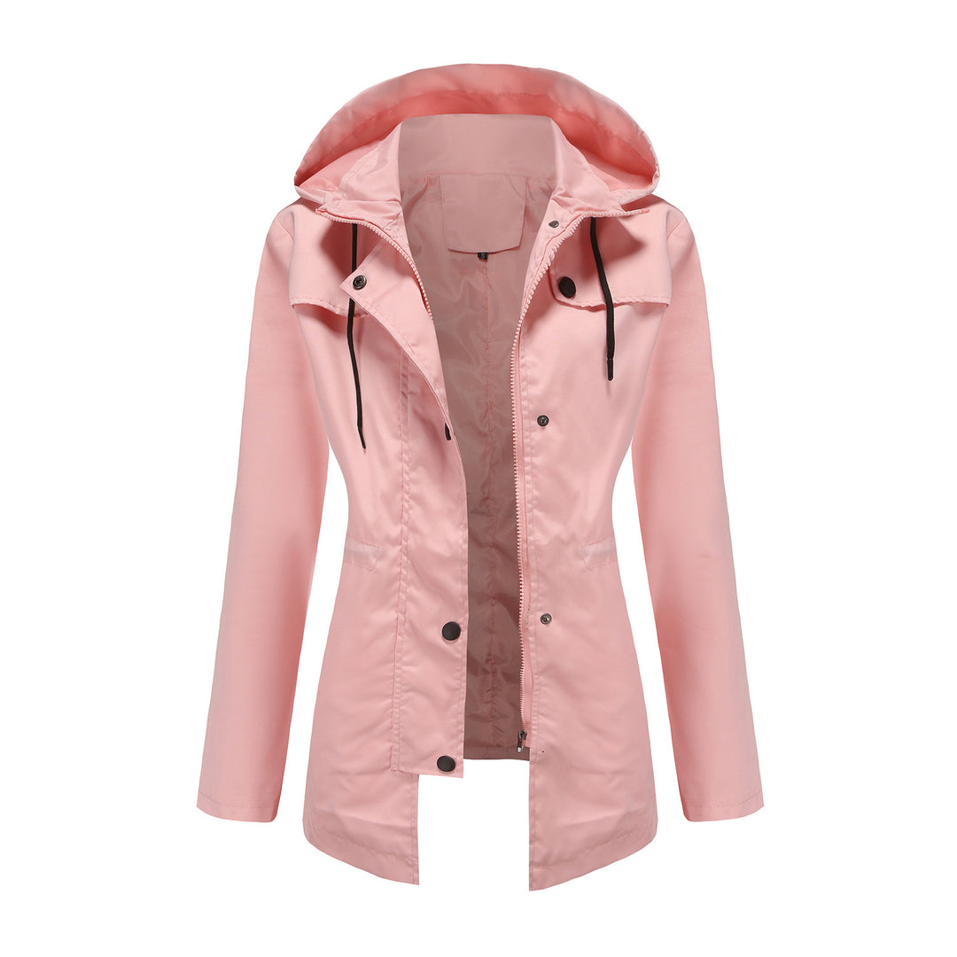 Women's lightweight waterproof parka with fitted cut, hood, and concealed zipper Mune Fashion