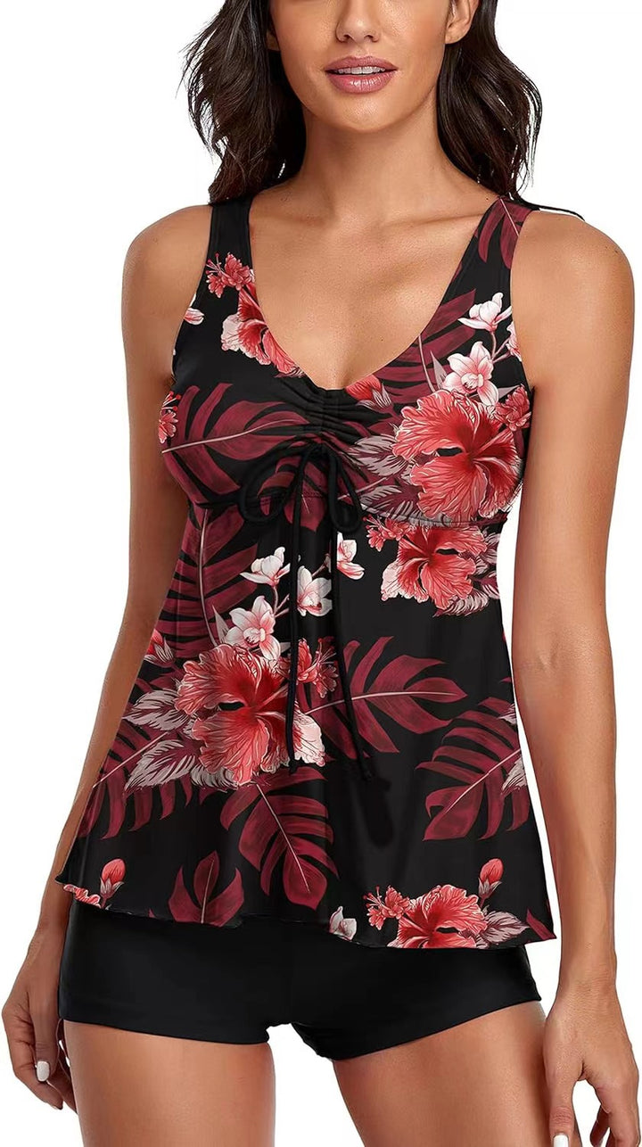 Ladies Floral Tankini Set with Shorts Mune Fashion