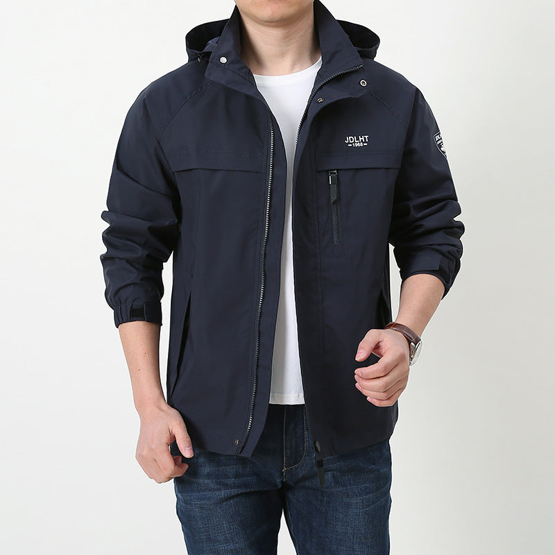 Men's Breathable Transitional Softshell Jacket in Field Style with Hidden Hood and Zip Chest Pocket Mune Fashion