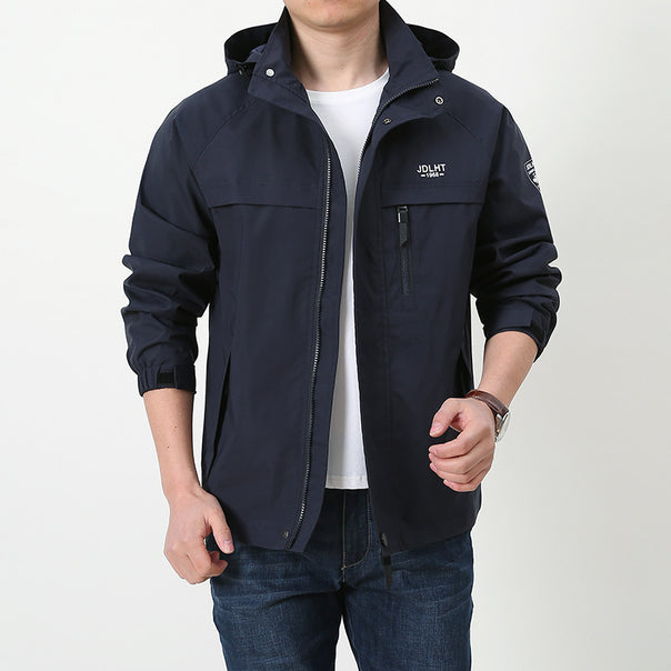 Men's Breathable Transitional Softshell Jacket in Field Style with Hidden Hood and Zip Chest Pocket Mune Fashion