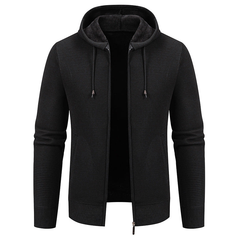 Men's structured zip-up cardigan with lined hood and soft teddy inner lining Mune Fashion