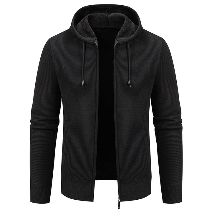 Men's structured zip-up cardigan with lined hood and soft teddy inner lining Mune Fashion