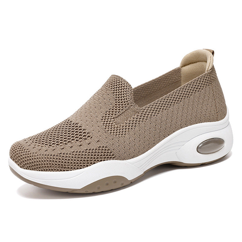 Women’s seamless knitted casual sneakers with breathable mesh upper and visible air cushion midsole Mune Fashion
