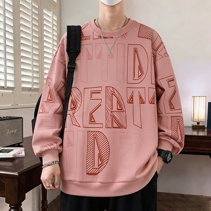 Men's Oversized Sweatshirt with large lettering print and ribbed hem Mune Fashion
