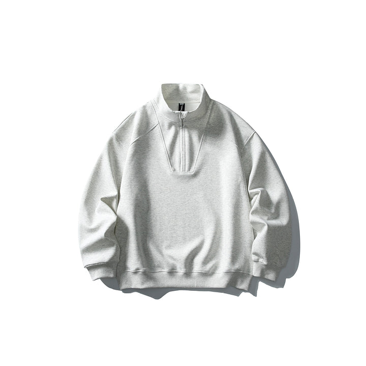 Unisex Relaxed-Halfzip-Sweatshirt with high collar and raglan seam