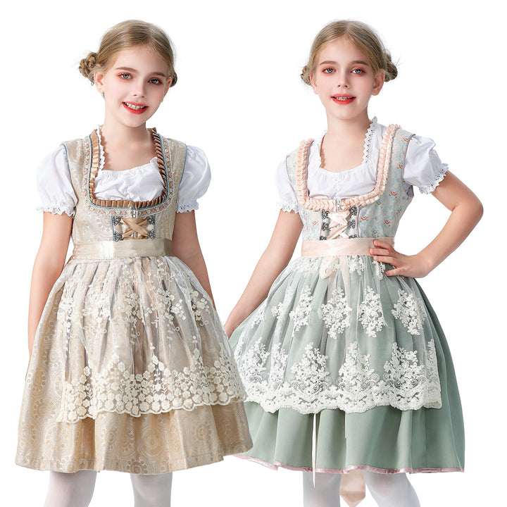 Ladies' elegant girls' traditional dress with ruffled corset and lace embroidery Mune Fashion