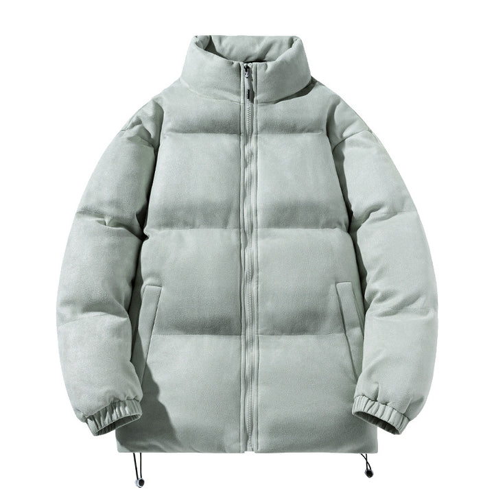 Men's wide block quilted jacket with padded thermal filling, high standing collar and drawstring hem Mune Fashion