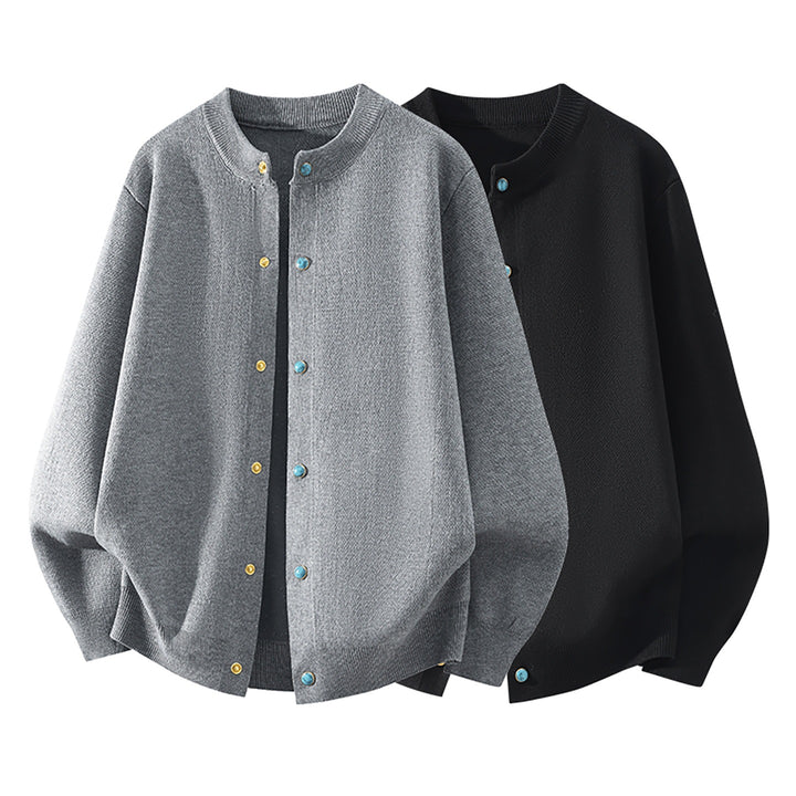 Unisex Oversized Knit Bomber Jacket with Snap Button Placket, Ribbed Cuff & Soft Waffle Texture Mune Fashion