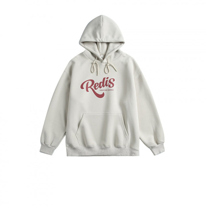 Unisex Oversized Hoodie with Kangaroo Pocket, Logo Print and Wide Ribbed Hem Mune Fashion