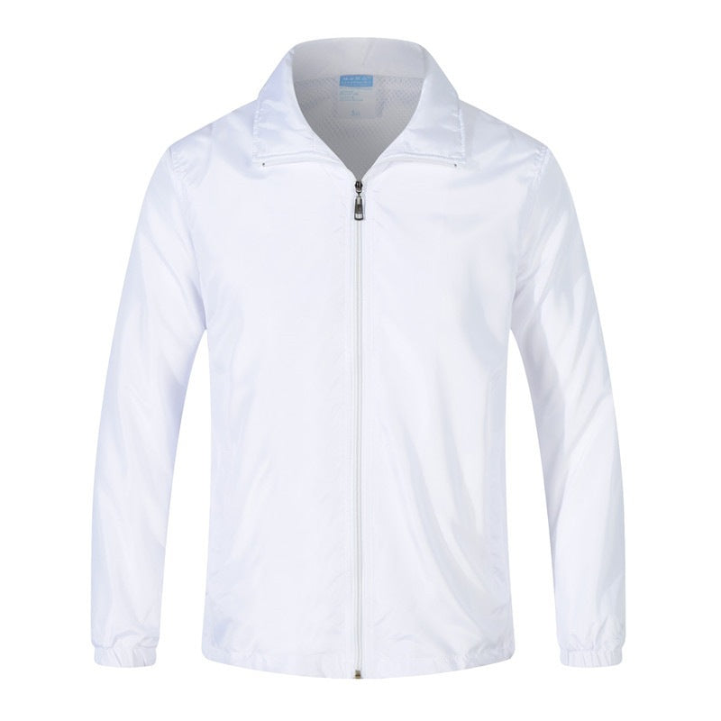 Men's Lightweight Windbreaker with Mesh Lining, Stand Collar & Elastic Hem Mune Fashion