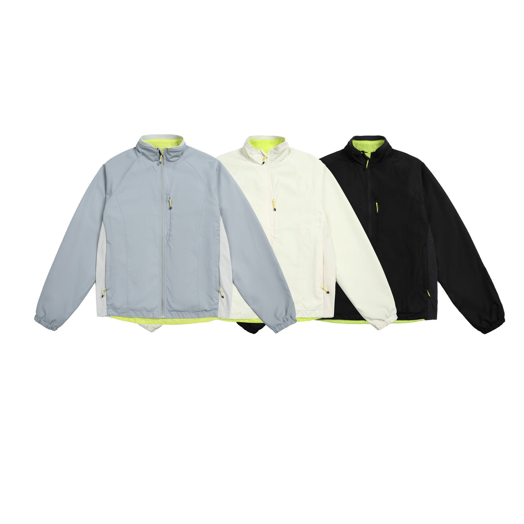 Unisex Lightweight Stand-up Collar Softshell Jacket with Fleece Inner Side and Zipper Pockets Mune Fashion