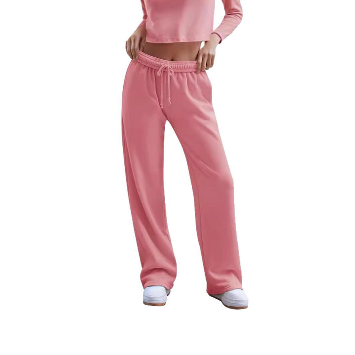 Women's wide comfort lounge pants with high waist, elastic waistband, and drawstring Mune Fashion