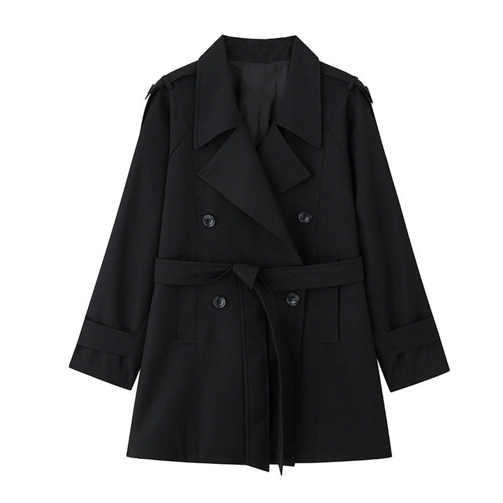 Women Elegant Trench Coat with Waist Belt Mune Fashion