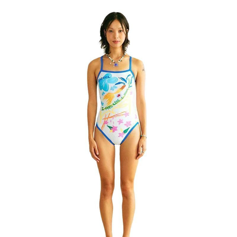 Women's One-Piece Swimsuit with Creative Graphic Design Mune Fashion