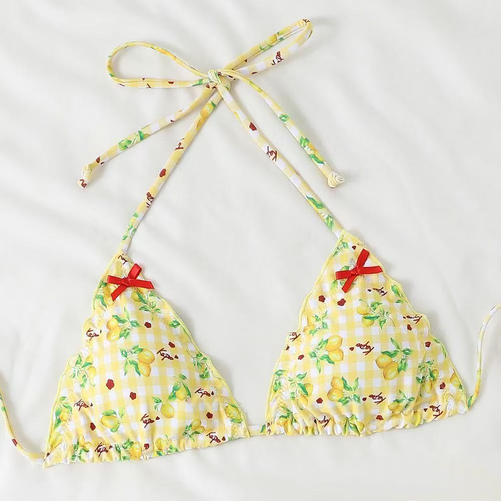 Women’s bikini set with playful lemon pattern and ruffle details Mune Fashion
