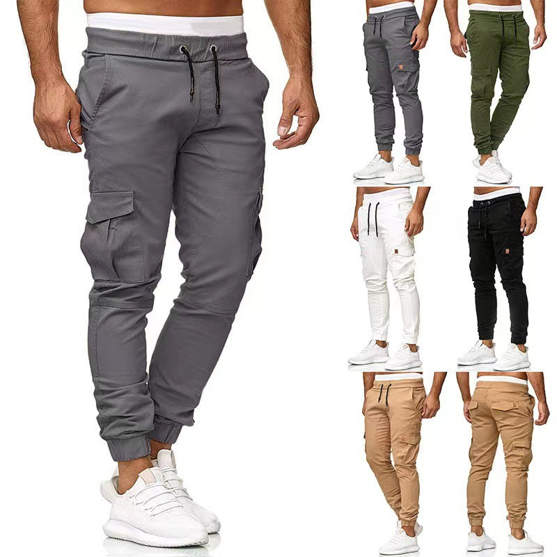 Men's Tactical Cargo Joggers with Drawstring, Elastic Cuffs, and Multiple Pockets Mune Fashion