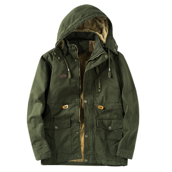 Men's outdoor parka in field style with teddy lining and utility pockets Mune Fashion