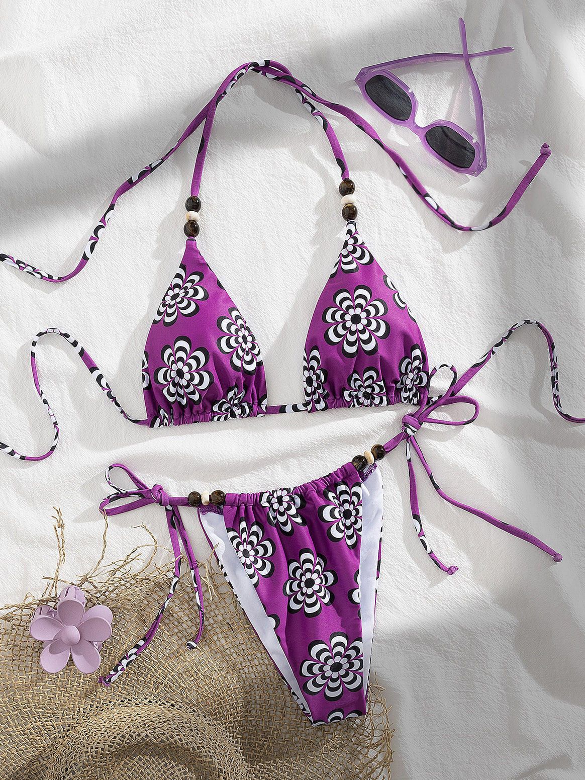Ladies Triangle Bikini with playful tie straps Mune Fashion