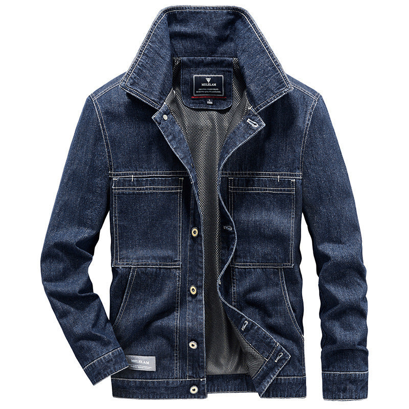 Men's Robust Denim Worker Jacket with Mesh Lining Mune Fashion