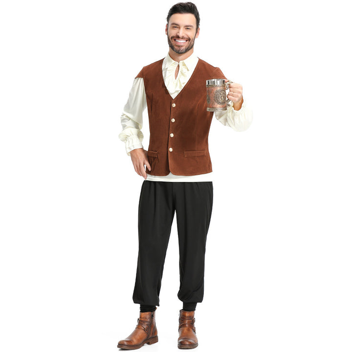 Men's classic Victorian waistcoat with V-neck and decorative buttons Mune Fashion
