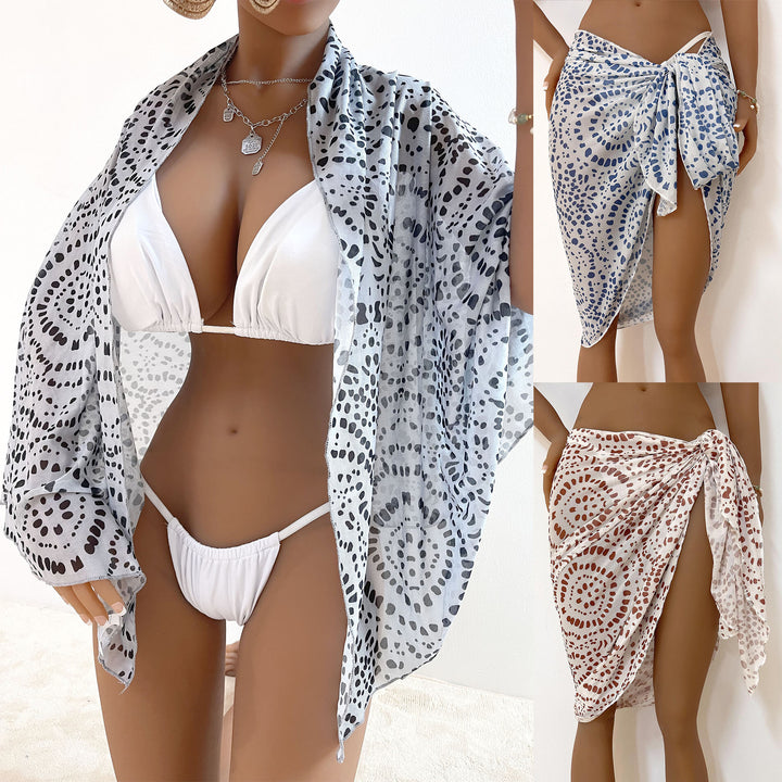Women's airy beach cover-up with asymmetrical patterns Mune Fashion
