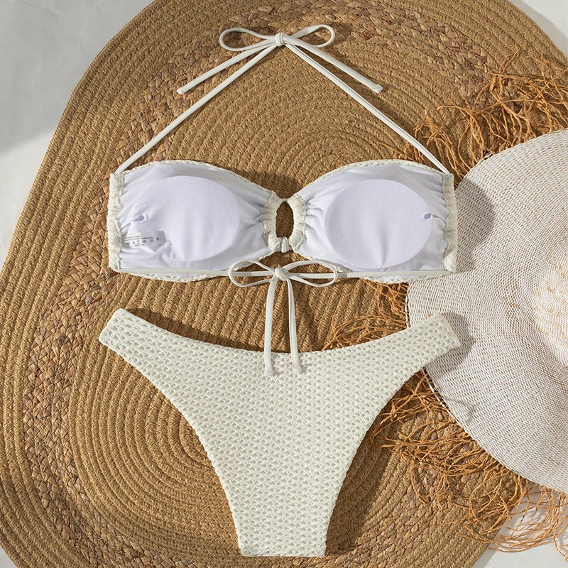 Women’s bikini set with high-quality knot design and chic textured fabric Mune Fashion