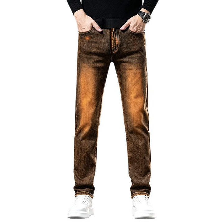 Men's Slim-Fit Jeans with Fashionable Used-Look Mune Fashion