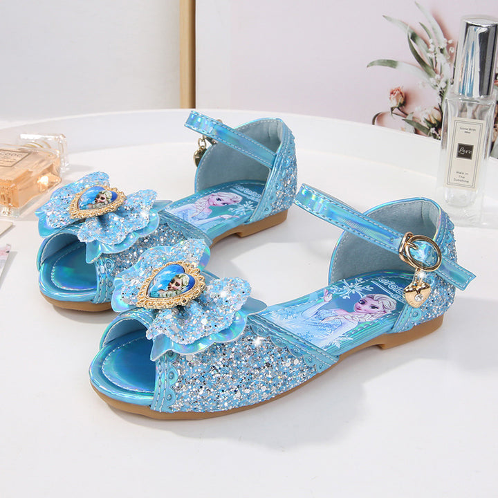 Girls Glittering Sandals with Unique Floral Design Mune Fashion