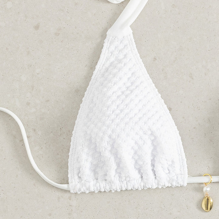 Women's triangle bikini with elegant bows and shell decorations Mune Fashion