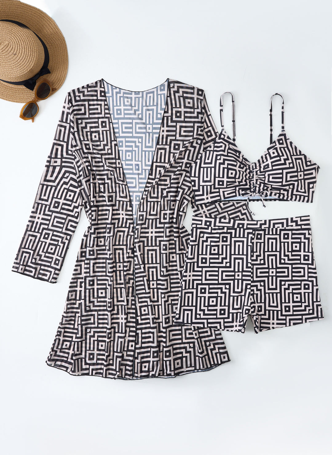 Women's Swimwear Set with Stylish Kimono and Shorts Mune Fashion