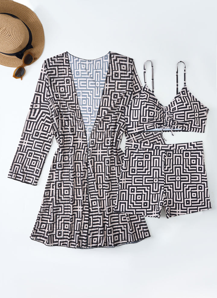 Women's Swimwear Set with Stylish Kimono and Shorts Mune Fashion